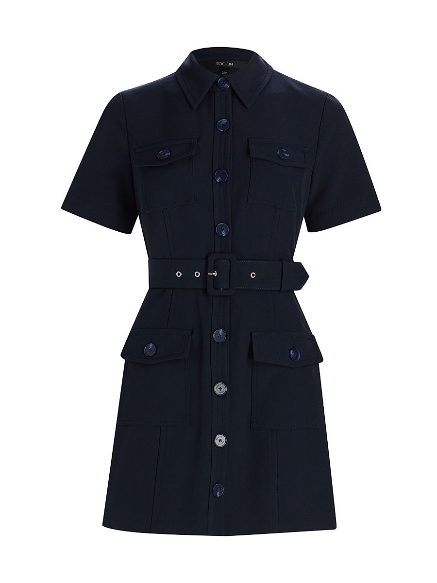Women's Lydia Short-Sleeve Snap Shirtdress - Midnight - Size 10