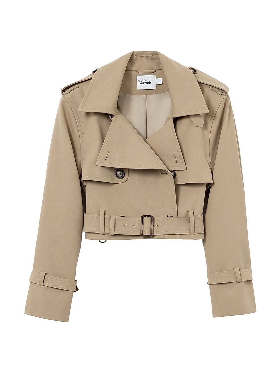 Women's Crop Trench Jacket - Beige - Size 10