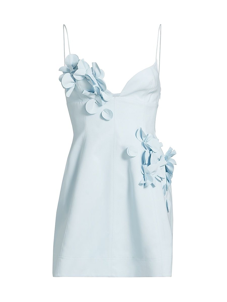 Women's Bilston Cotton-Blend Minidress - Baby Blue - Size 12