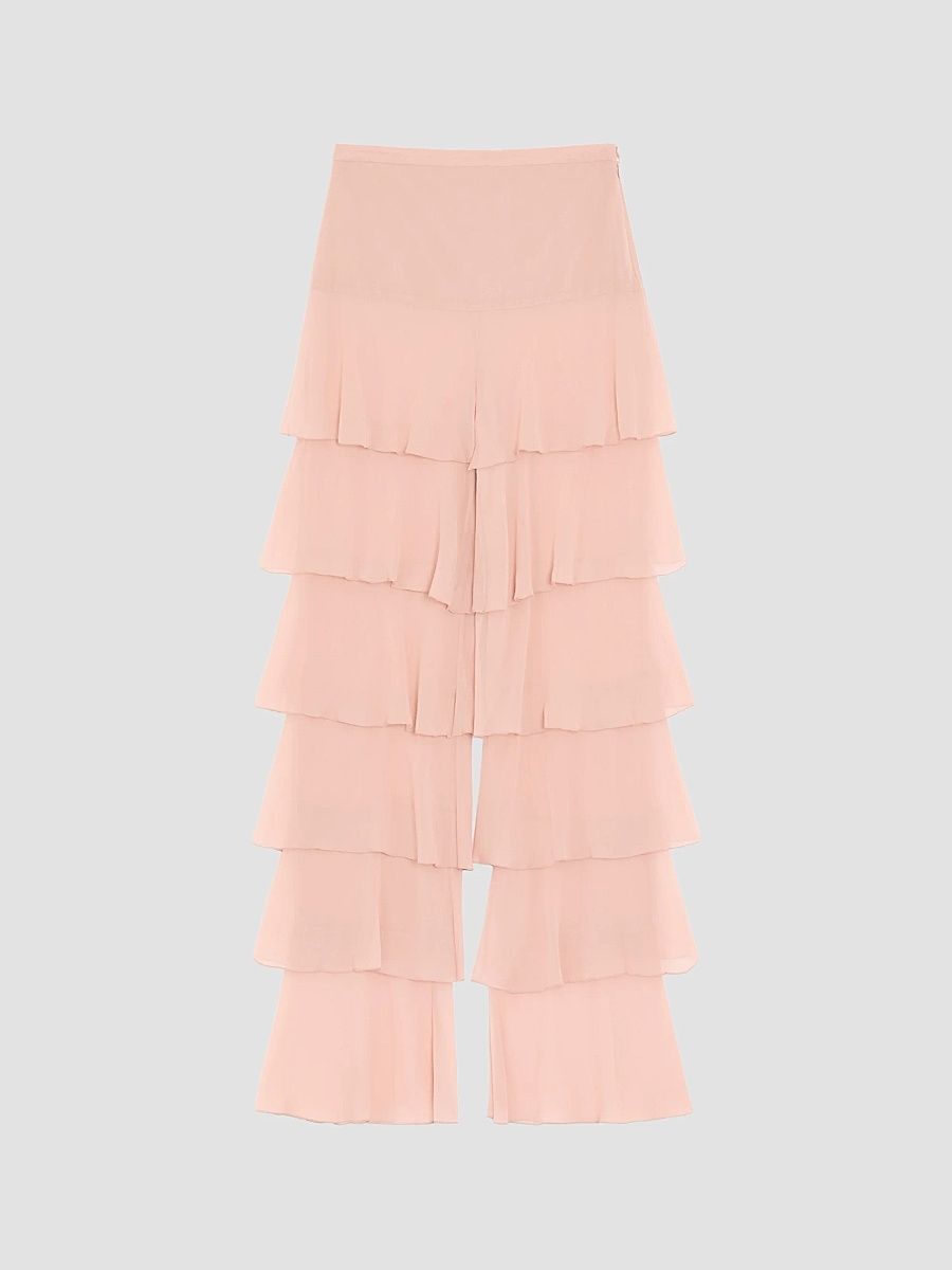 Women's Light Georgette Pants - Pink - Size 4