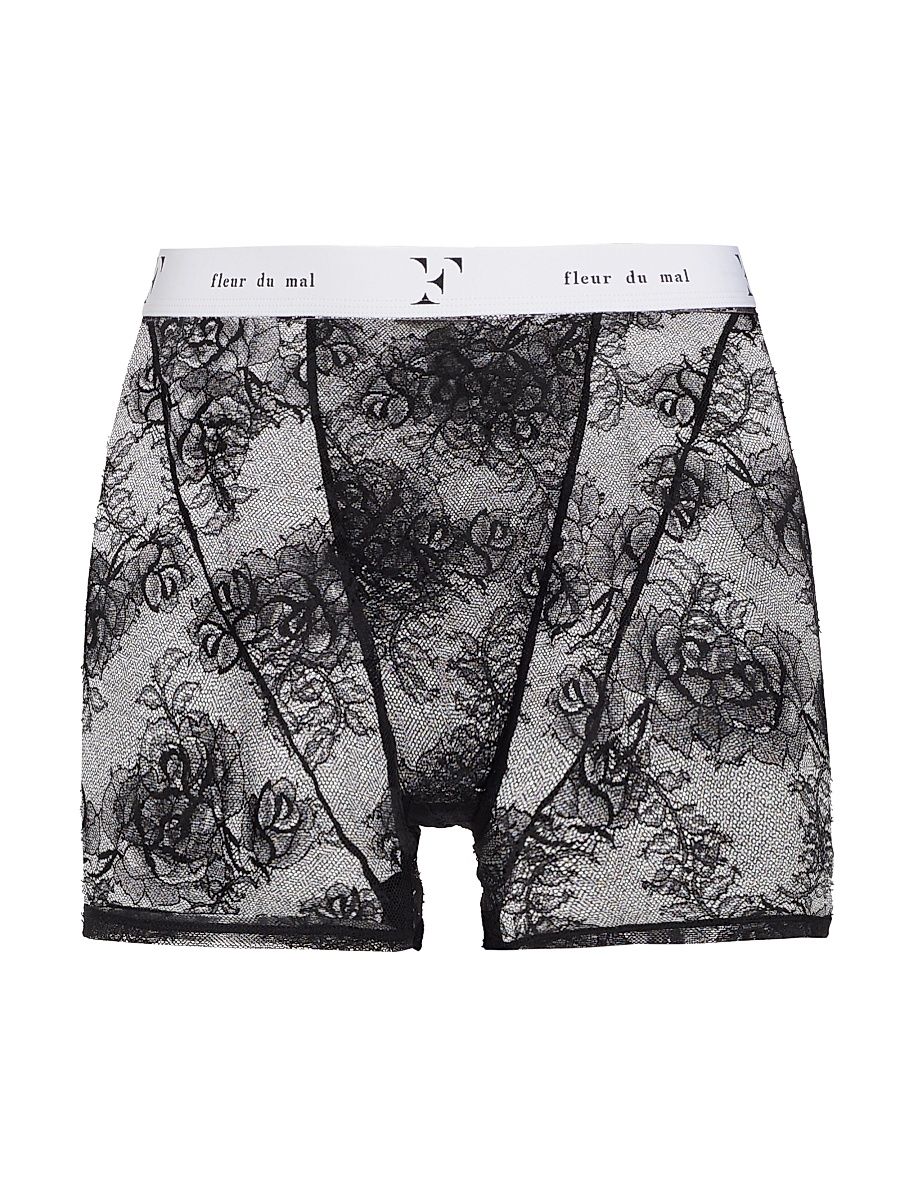 Women's Bouquet Lace Boxers - Black - Size XL
