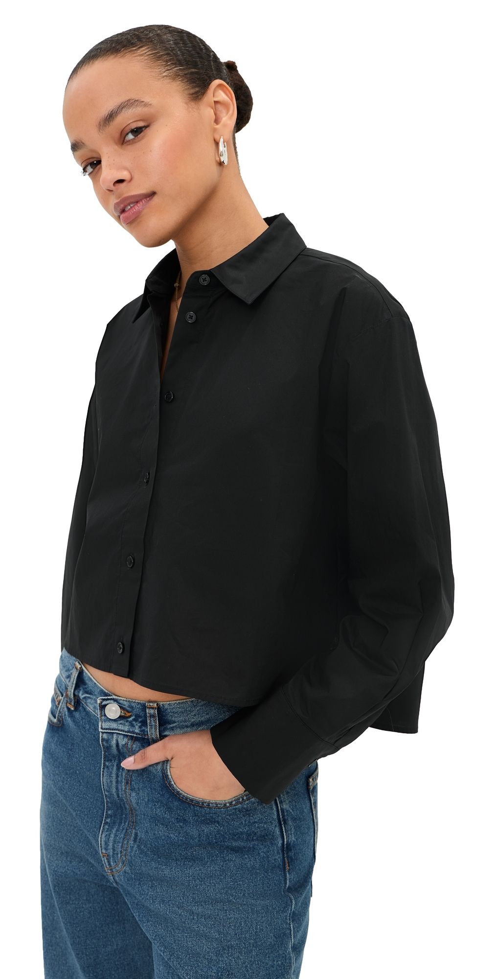 LE BOP Felicity Poplin Top Black S