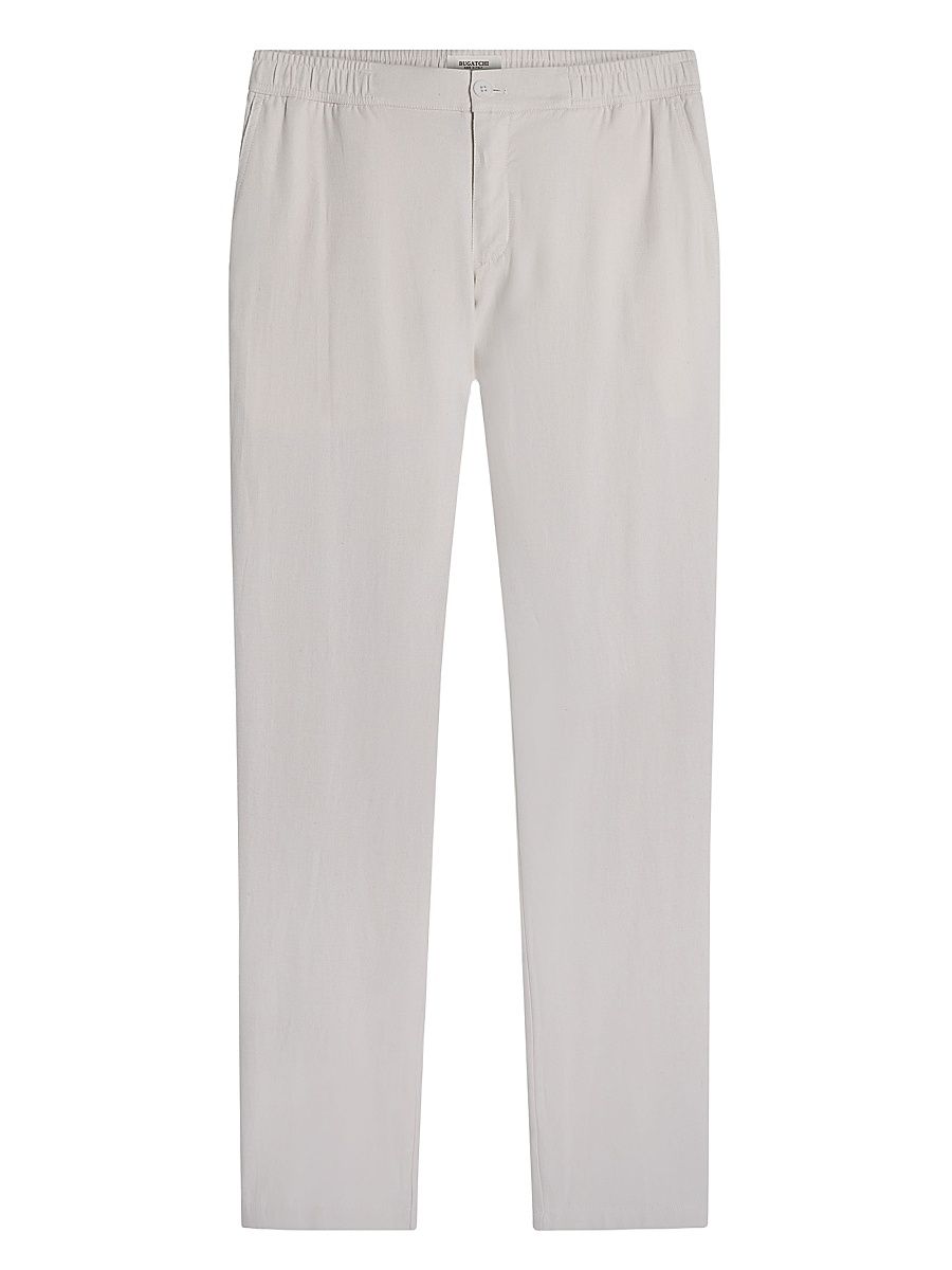Men's Tapered Linen-Blend Pants - Ivory - Size Large