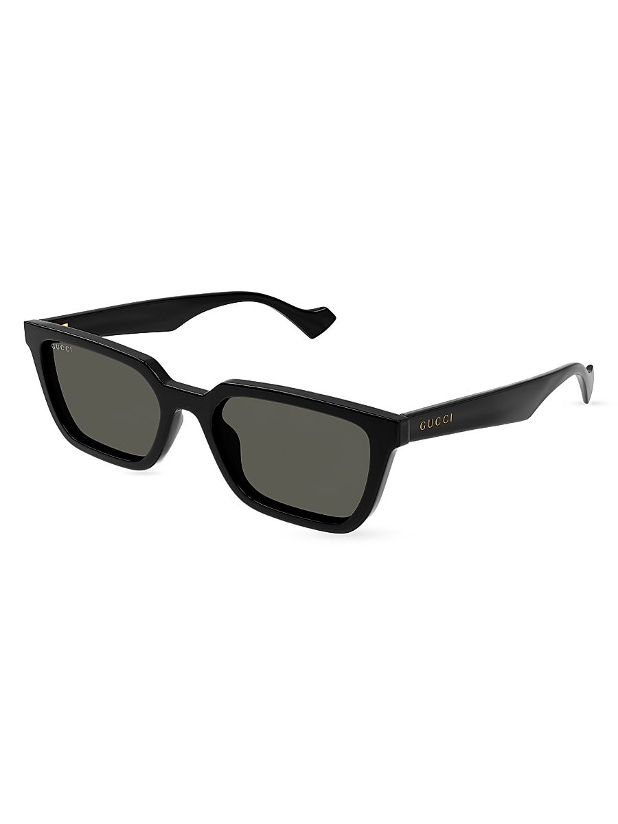 Men's GG Generation Light 55MM Rectangular Sunglasses - Black Grey