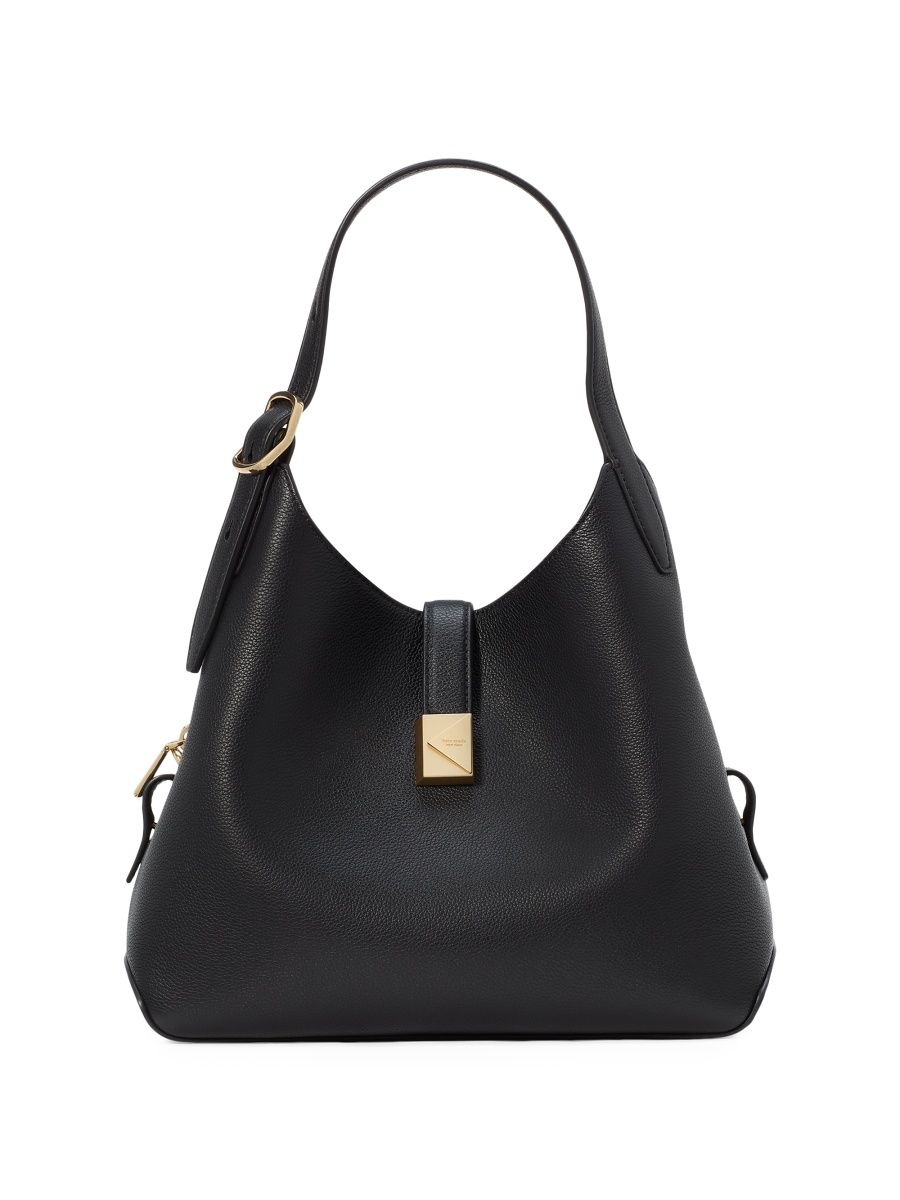 kate spade new york Women's Medium Deco Pebbled Leather Crossbody Tote Bag - Black
