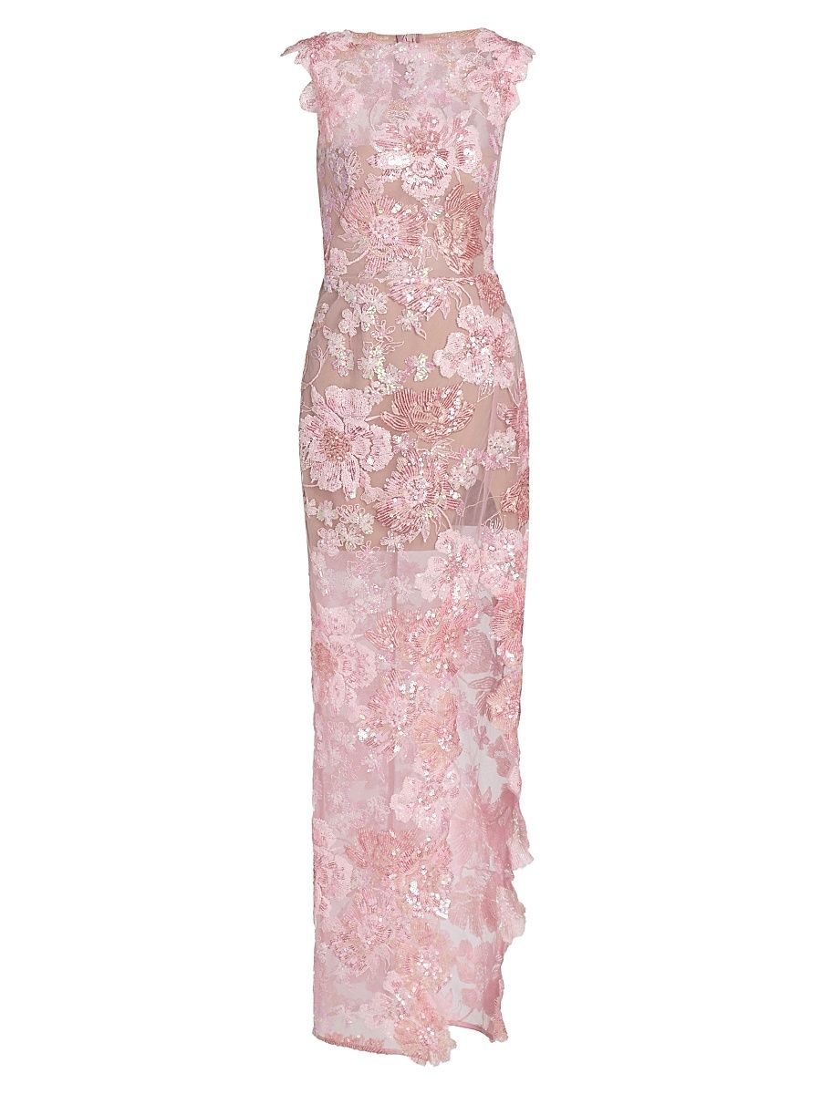 Women's Capri Ellie Sequined Gown - Blush - Size XL