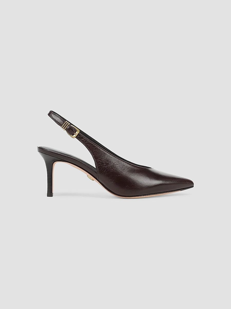 Veronica Beard Women's 70MM Leather Slingback Pumps - Burgundy - Size 6