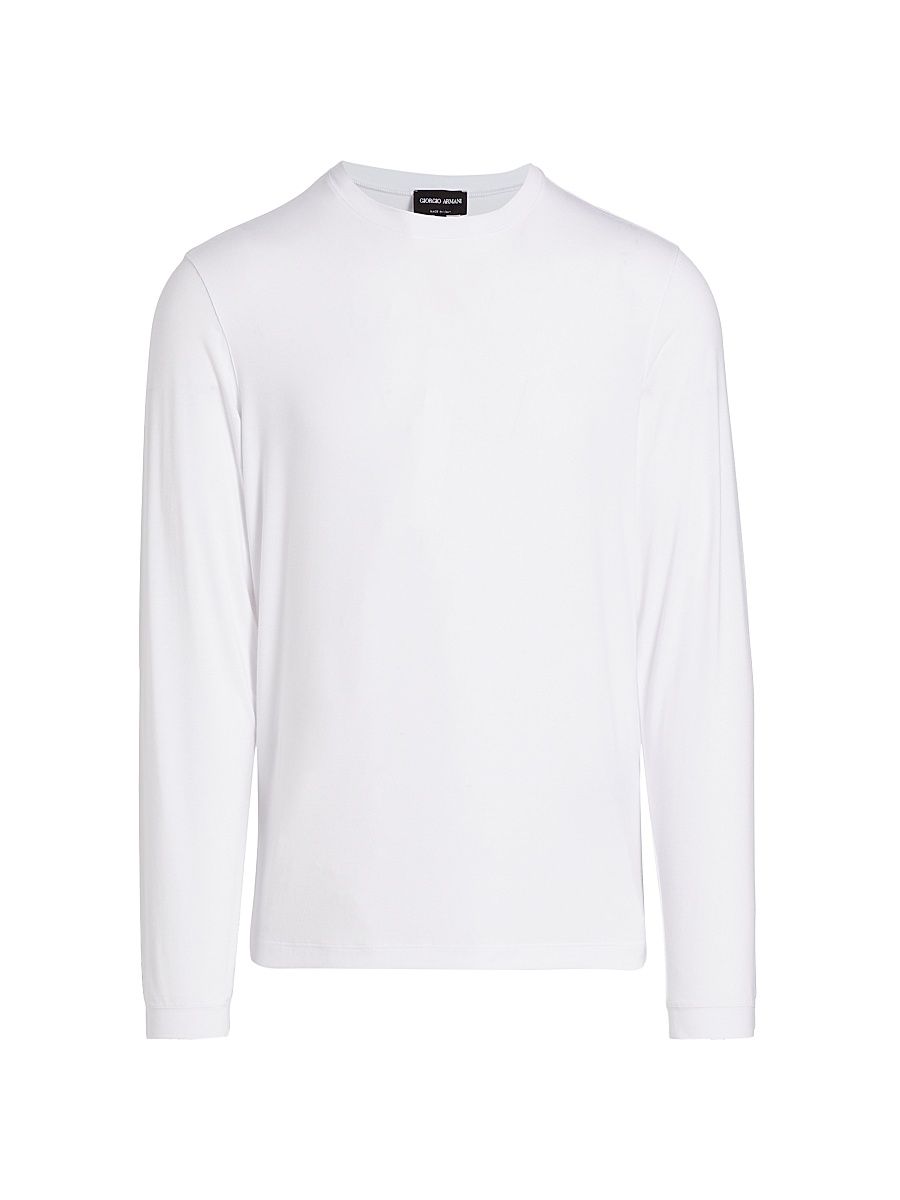 Men's Stretch Long-Sleeve Shirt - White - Size 46
