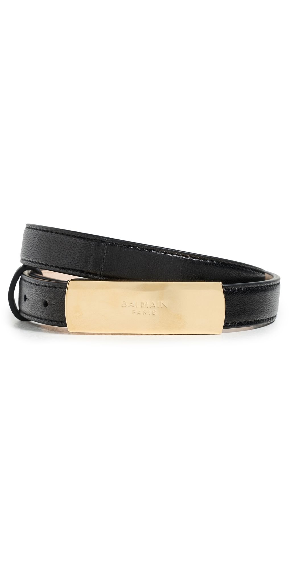 Balmain Balmain Smooth Leather Belt Noir 70