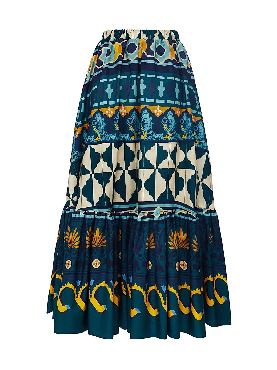 Women's Sunset Placée Skirt - Casareale Place Emerald - Size XS