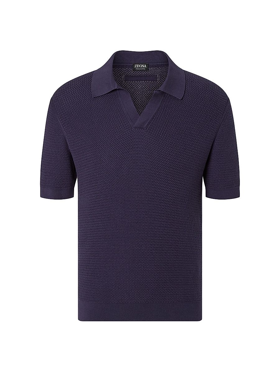 Men's Premium Cotton Polo Shirt - Dark Indigo Blue - Size 50