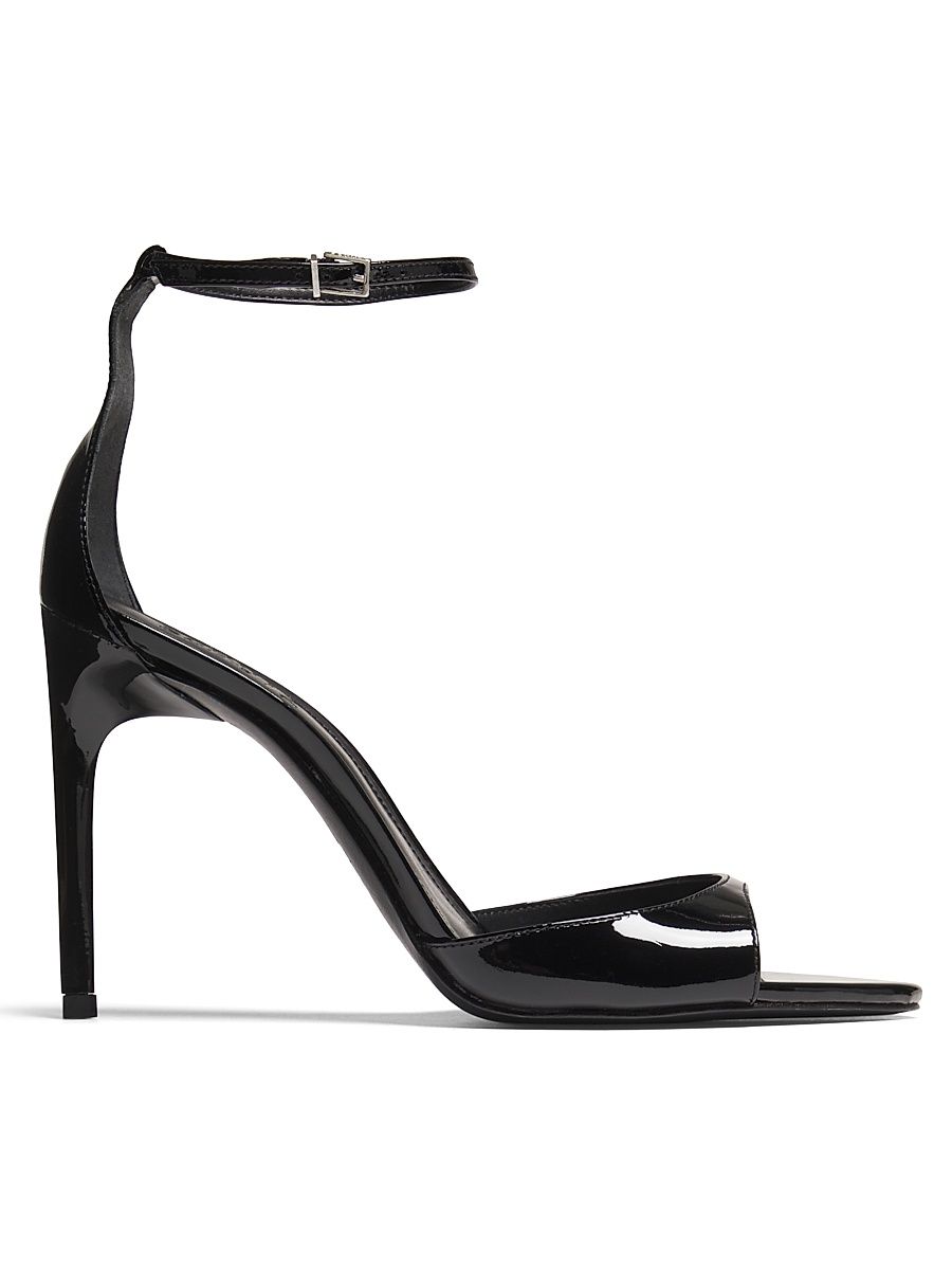 Women's Scarlett 100MM Patent Leather Stiletto Sandals - Black - Size 10.5