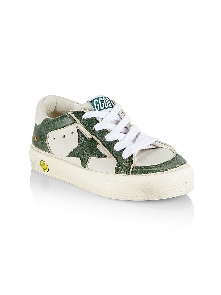 Baby's, Little Kid's & Kid's May Leather Distressed Platform Sneakers - Dirty White Green - Size 9 (Toddler)