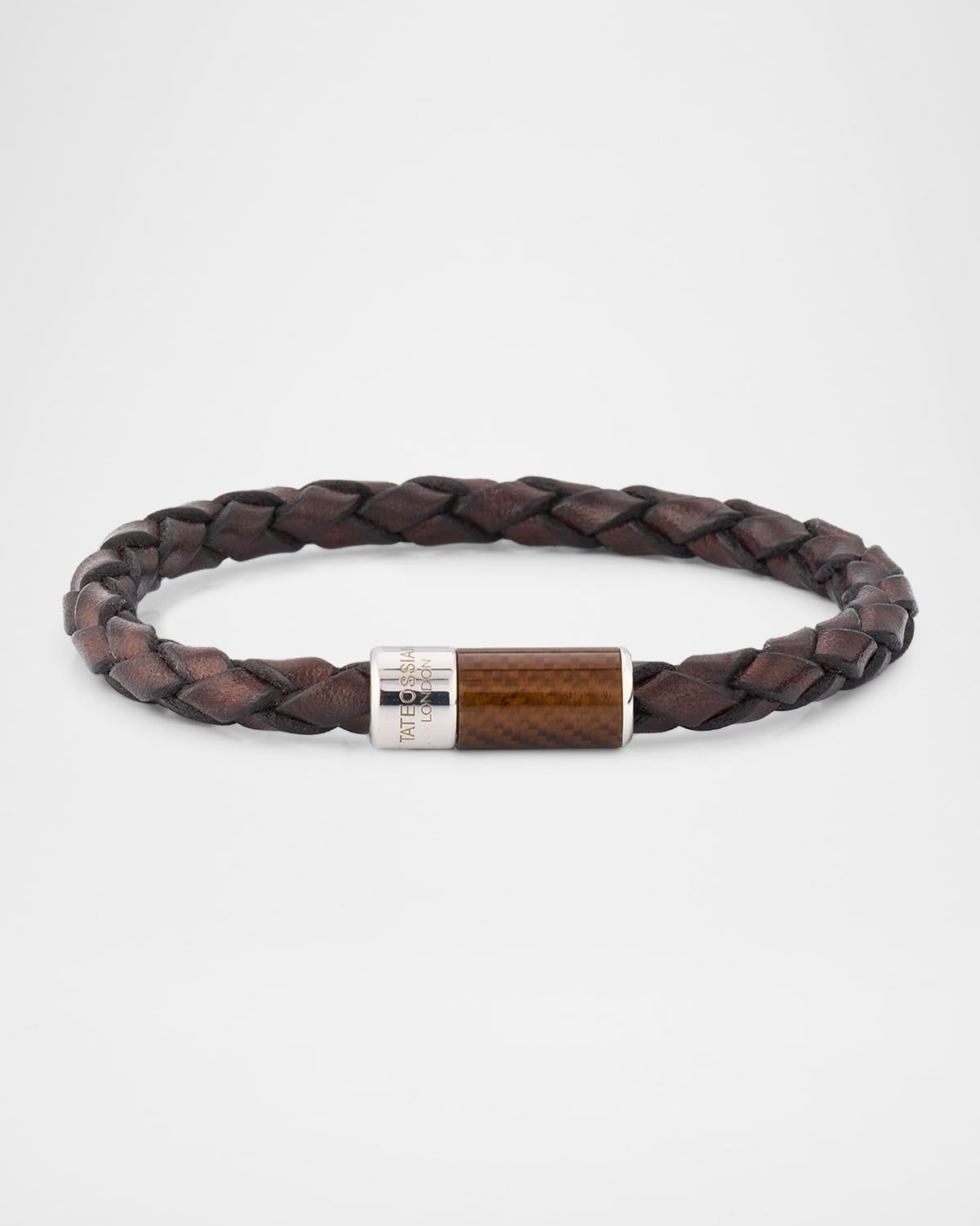 Men & apos;s Carbon Pop Braided Leather Bracelet