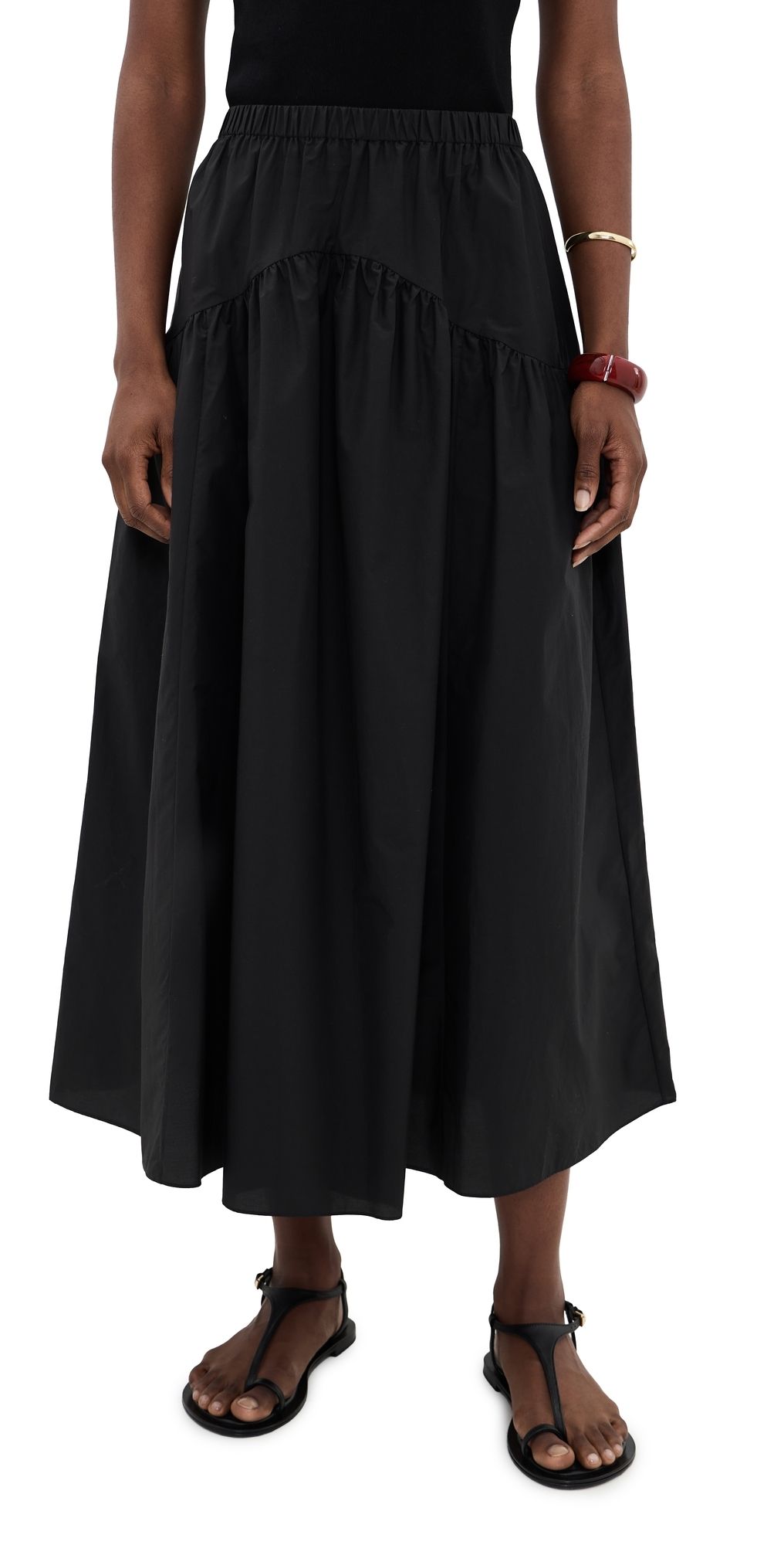 Theory Curved Yoke Circle Skirt black - 001 P