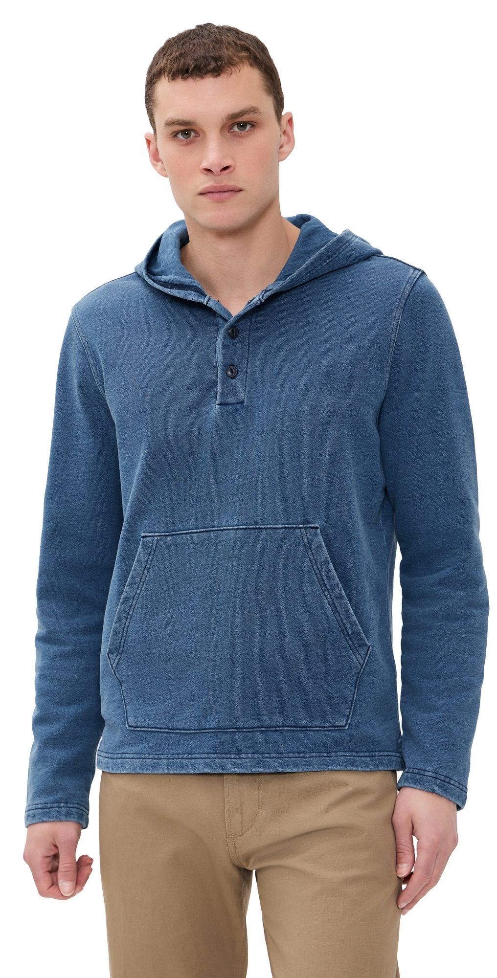 Taylor Stitch The Baja Pullover Washed Indigo Terry 40