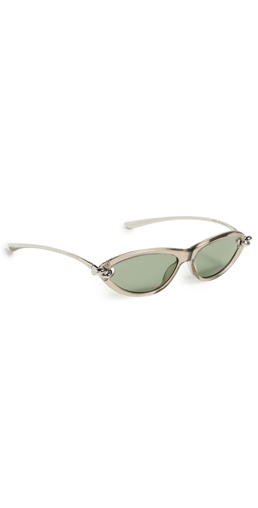Bottega Veneta New Knot Sunglasses Beige/Silver/Green One Size