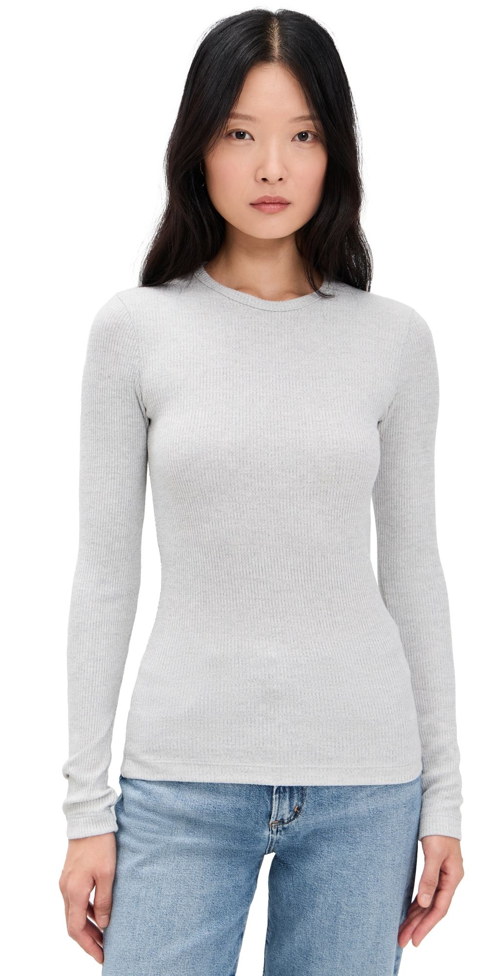 AGOLDE Delphi Slim Tee Brushed Heather Grey S