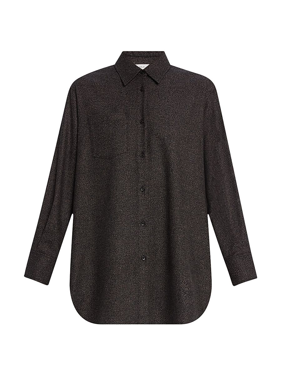 Women's Spence Button-Front Tunic - Dark Brown - Size Large