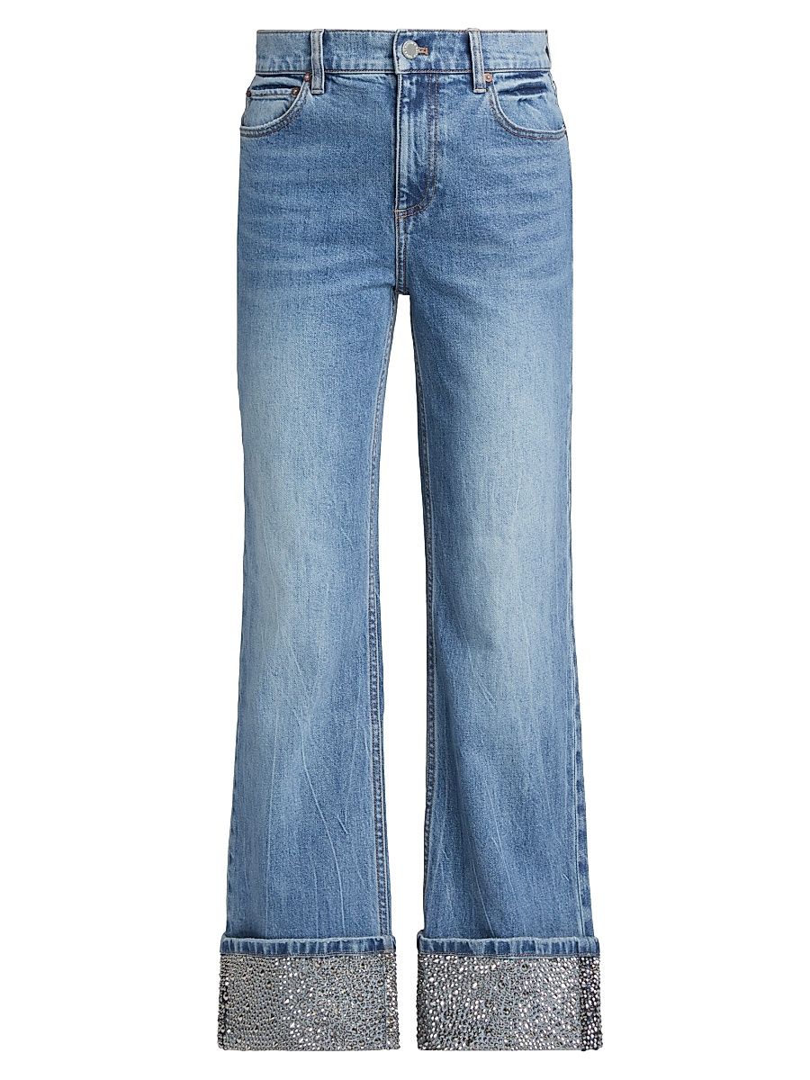 Women's Embellished-Cuff Jeans - Brooklyn - Size 32