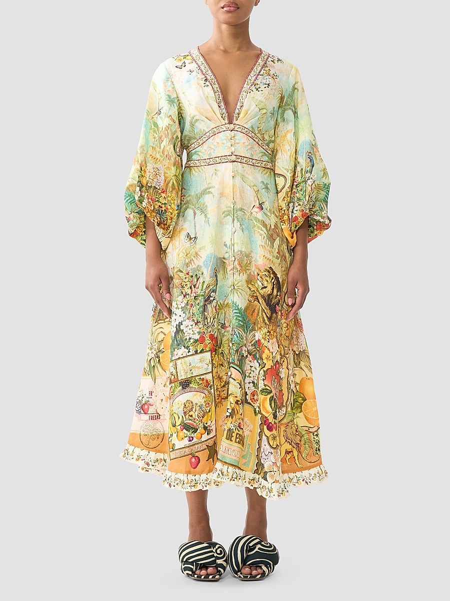 Women's Shaped Waistband Midi Dress - Va Va Vintage - Size Medium