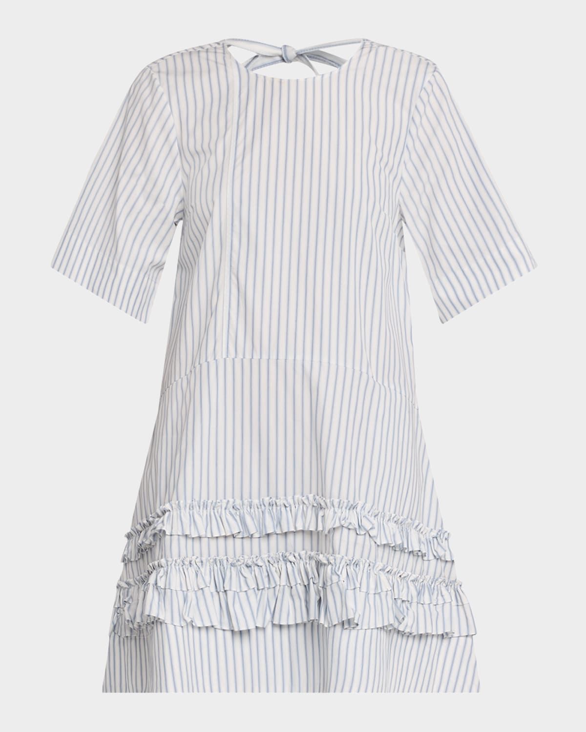 Pinstripe Cotton Mini Dress