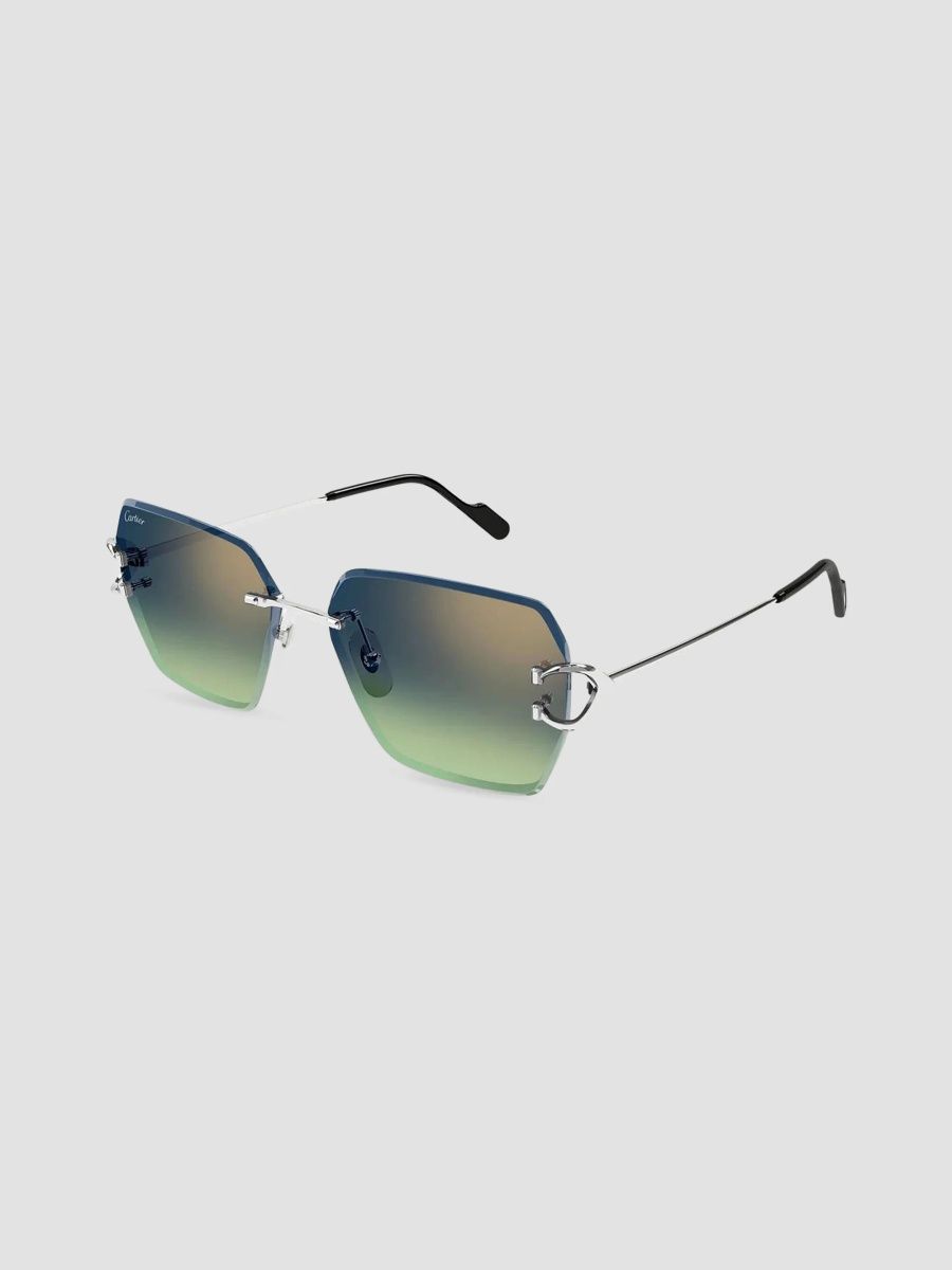Cartier Women's Motifs De Cartier 58MM Platinum-Plated Butterfly Sunglasses - Silver