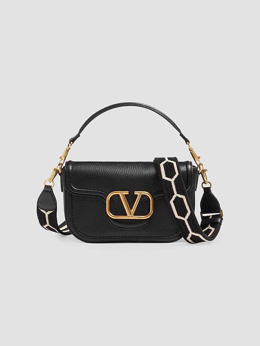 Women's Alltime Top Handle Bag in Grainy Calfskin - Black White