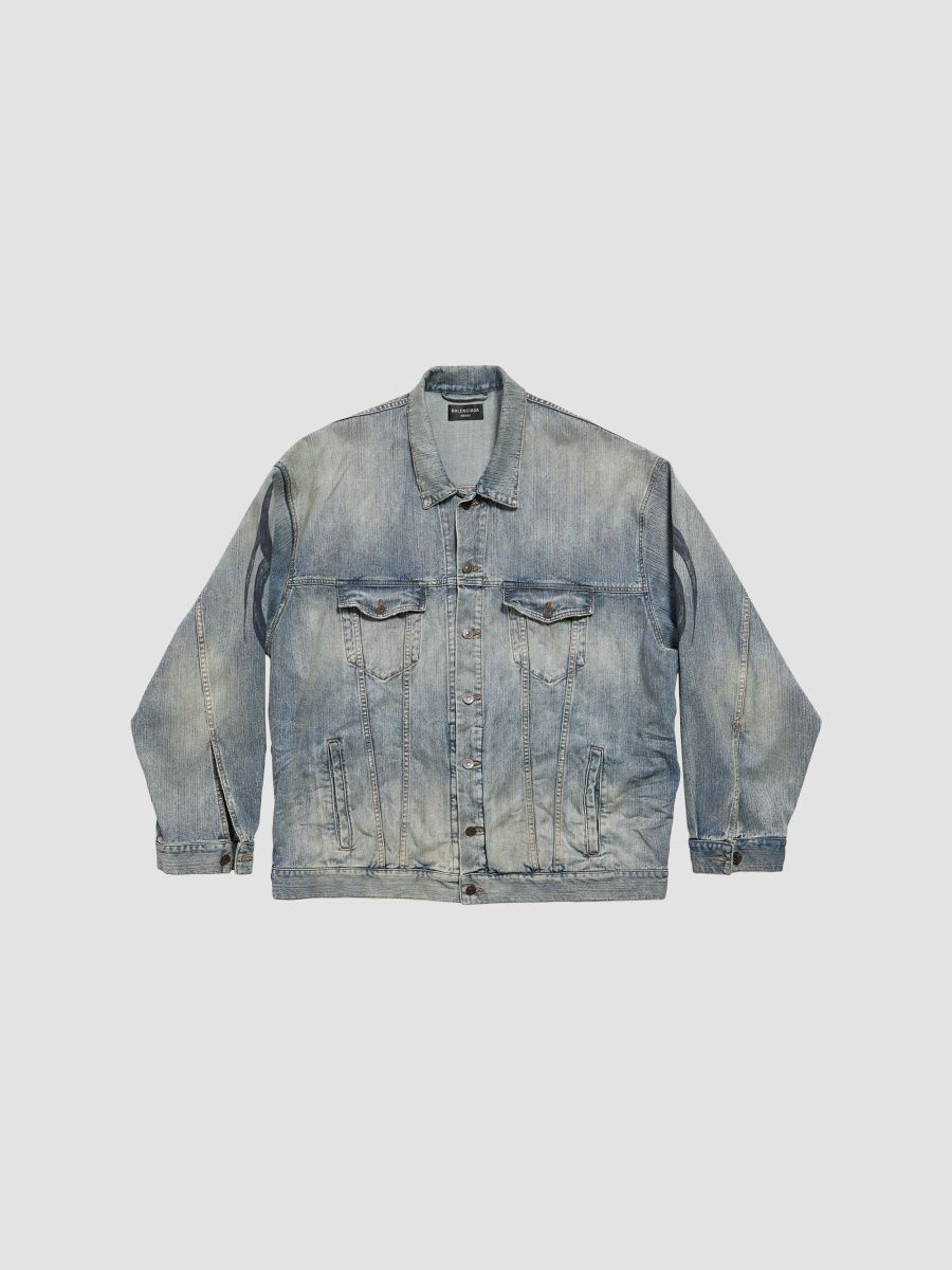 Balenciaga Men's Y2K Oversized Jacket - Light Blue - Size Large