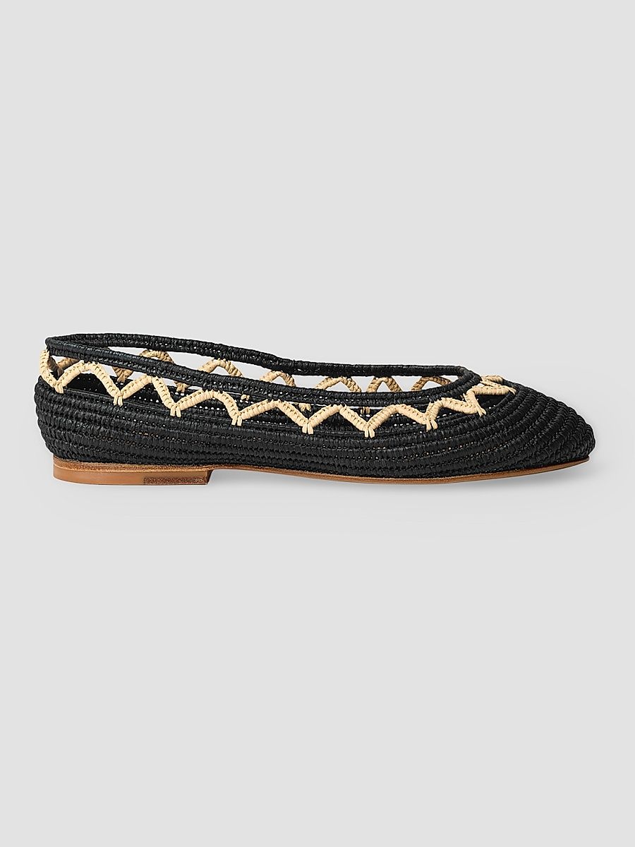 Women's Bea Zigzag Raffia Ballet Flats - Miscellaneous - Size 6