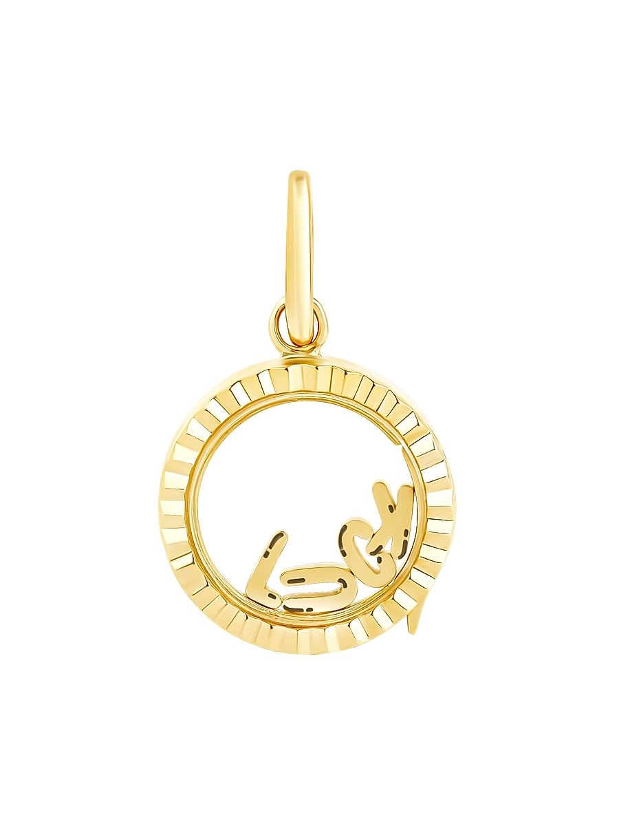 Women's 14K Yellow Gold & Glass Mini "Luck" Locket - Gold