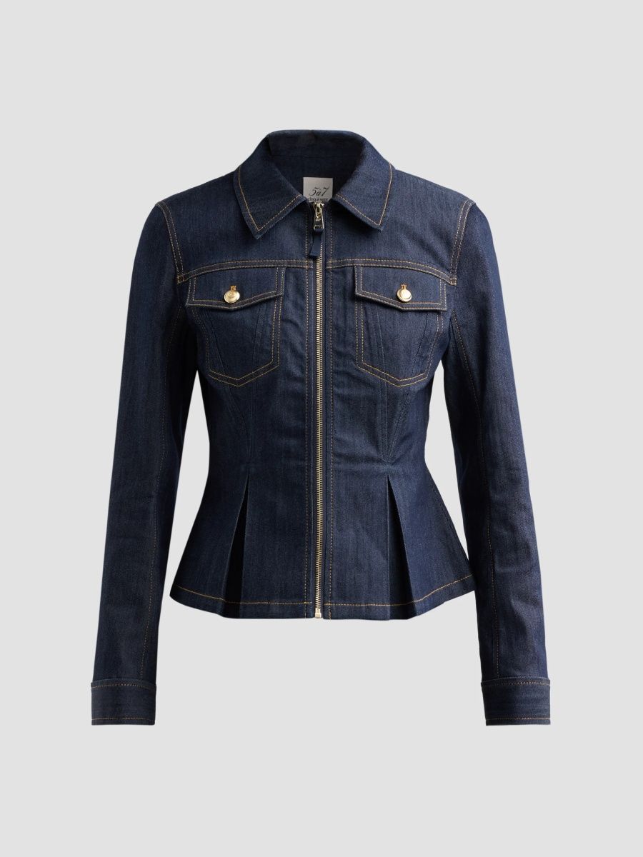 Women's Kaiya Cotton-Blend Denim Jacket - Indigo - Size XL