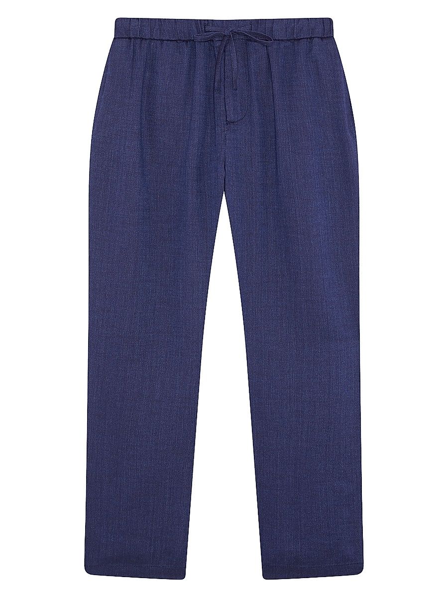 Men's Oscar Linen-Cotton Chino Pants - Navy Blue - Size 30