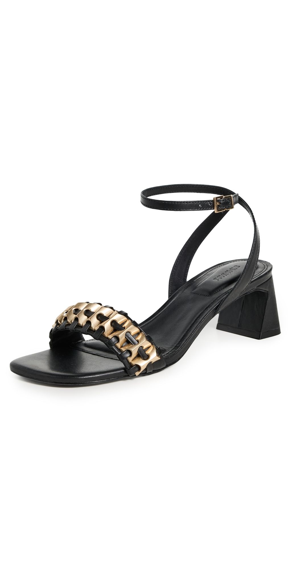 SIMKHAI Faye Beaded Leather Block Heel Sandals Black 41