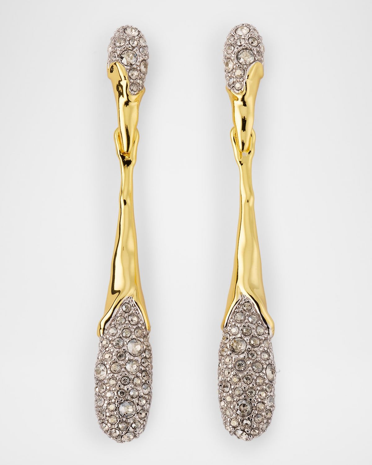Solanales Linear Crystal Teardrop Earrings