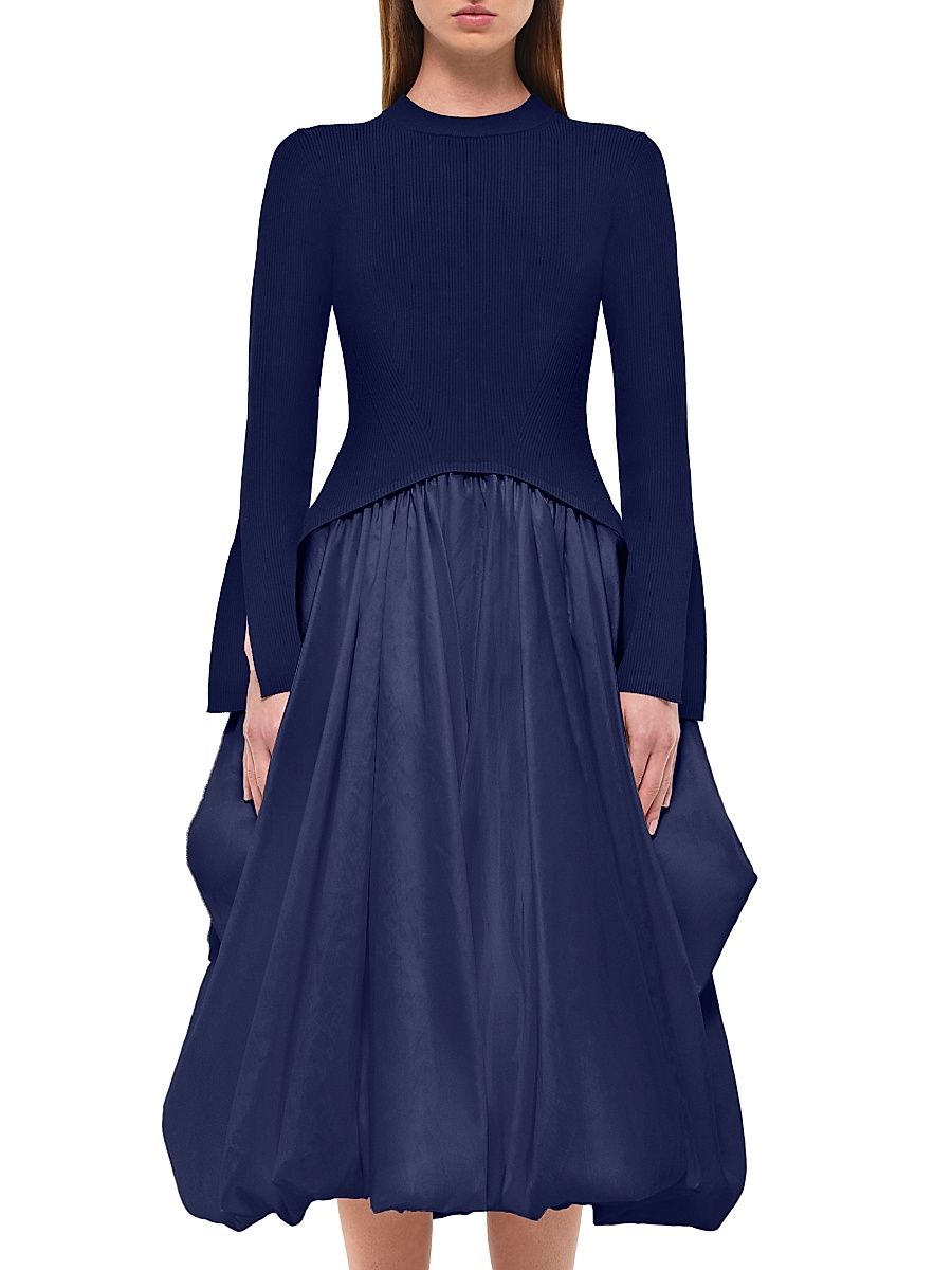 Women's Kenlie Bubble Midi-Dress - Midnight - Size XS