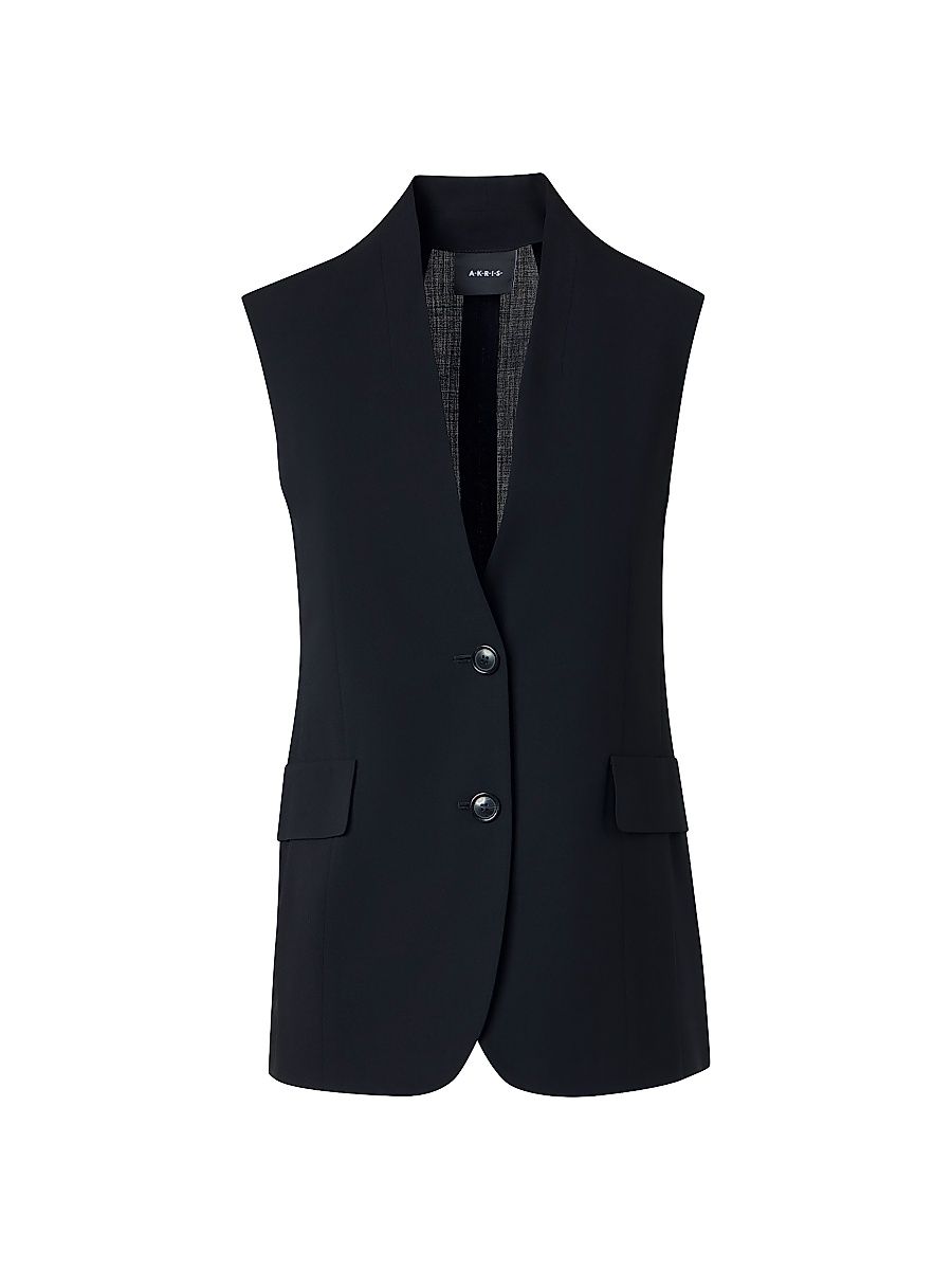 Women's Martina Wool-Blend Vest - Black - Size 12