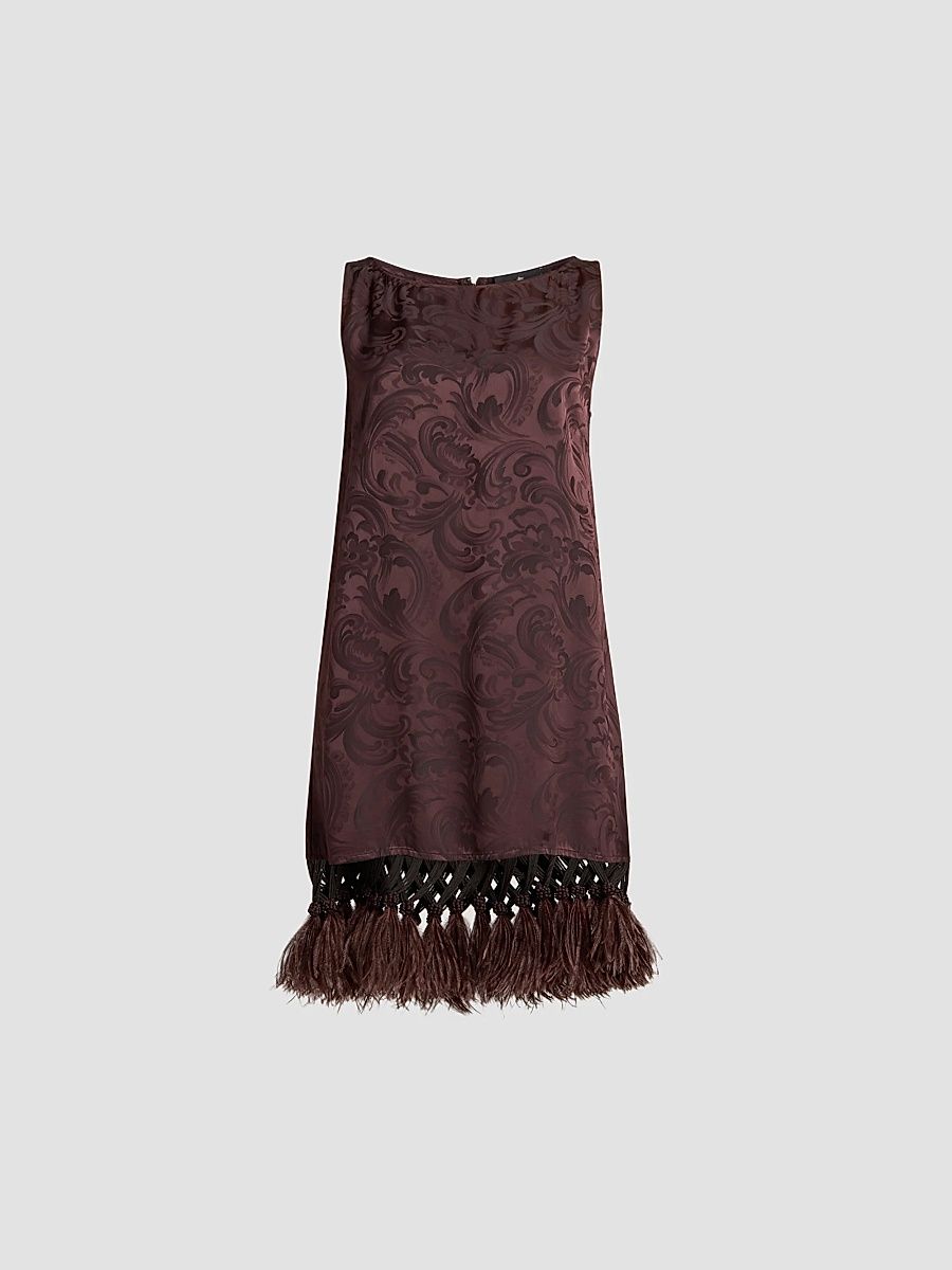 Women's Paisley Tassel Mini Dress - Size 6