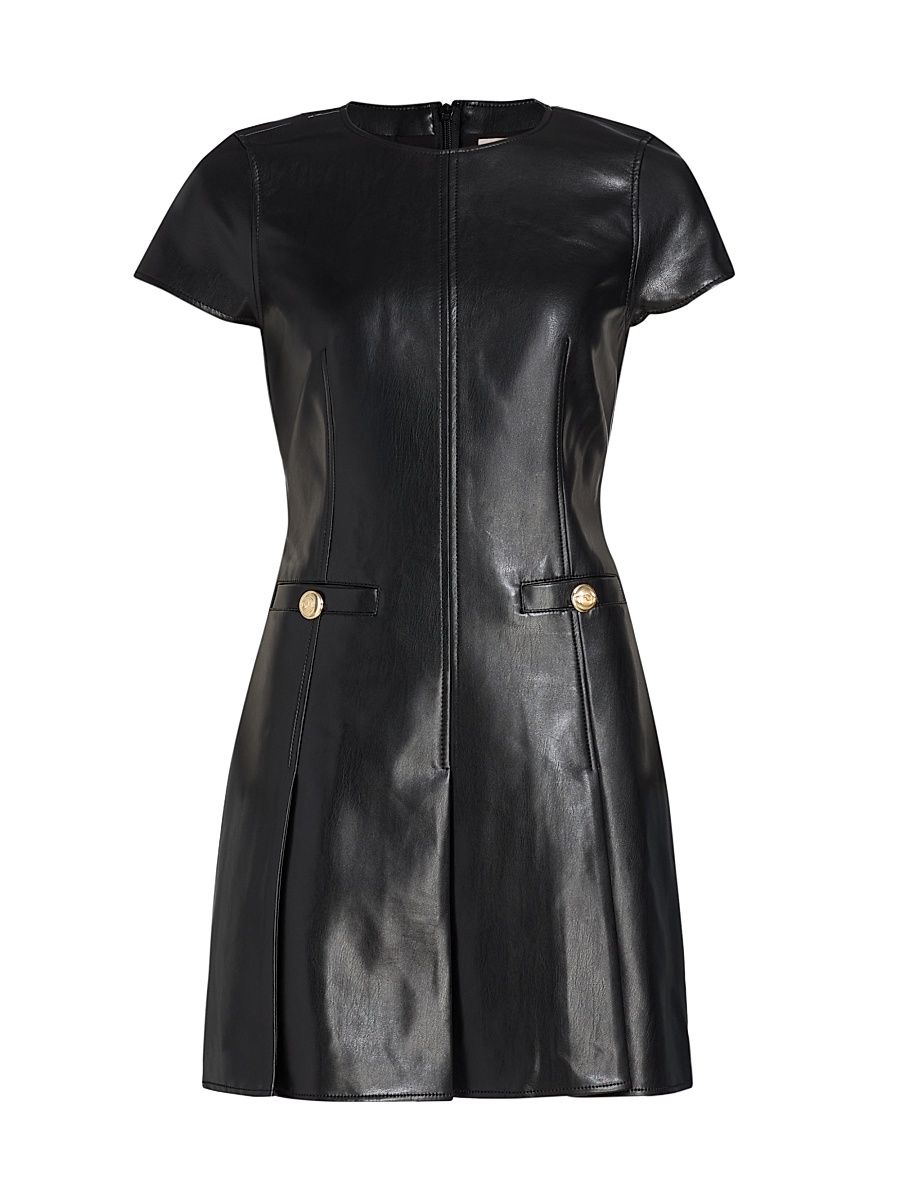 Women's Nova Faux Leather Minidress - Black - Size 12