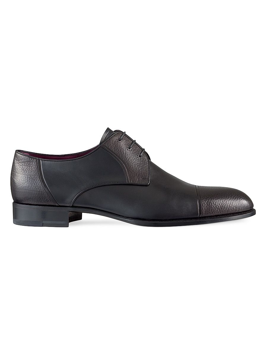 Men's Calfskin Derbies - Black - Size 8