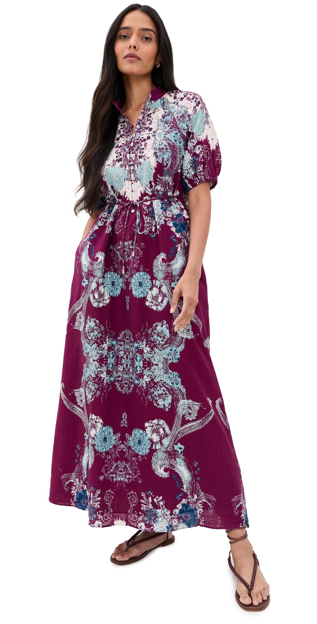 Cleobella Dulcinea Ankle Dress Seraphine Print L
