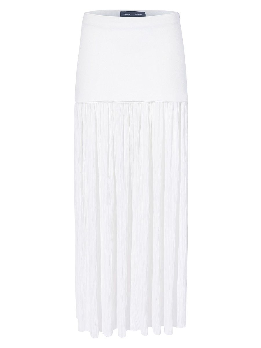 Women's Paige Pleated Crêpe Chiffon Maxi Skirt - Ivory - Size 10