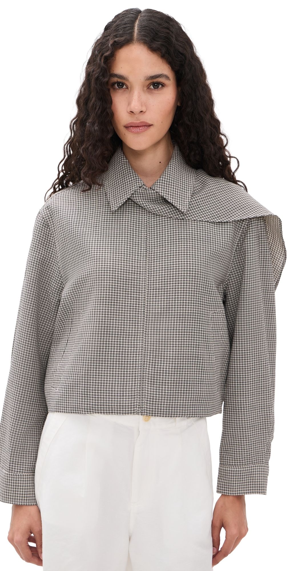rag & bone Krista Wool Jacket Black Plaid XL