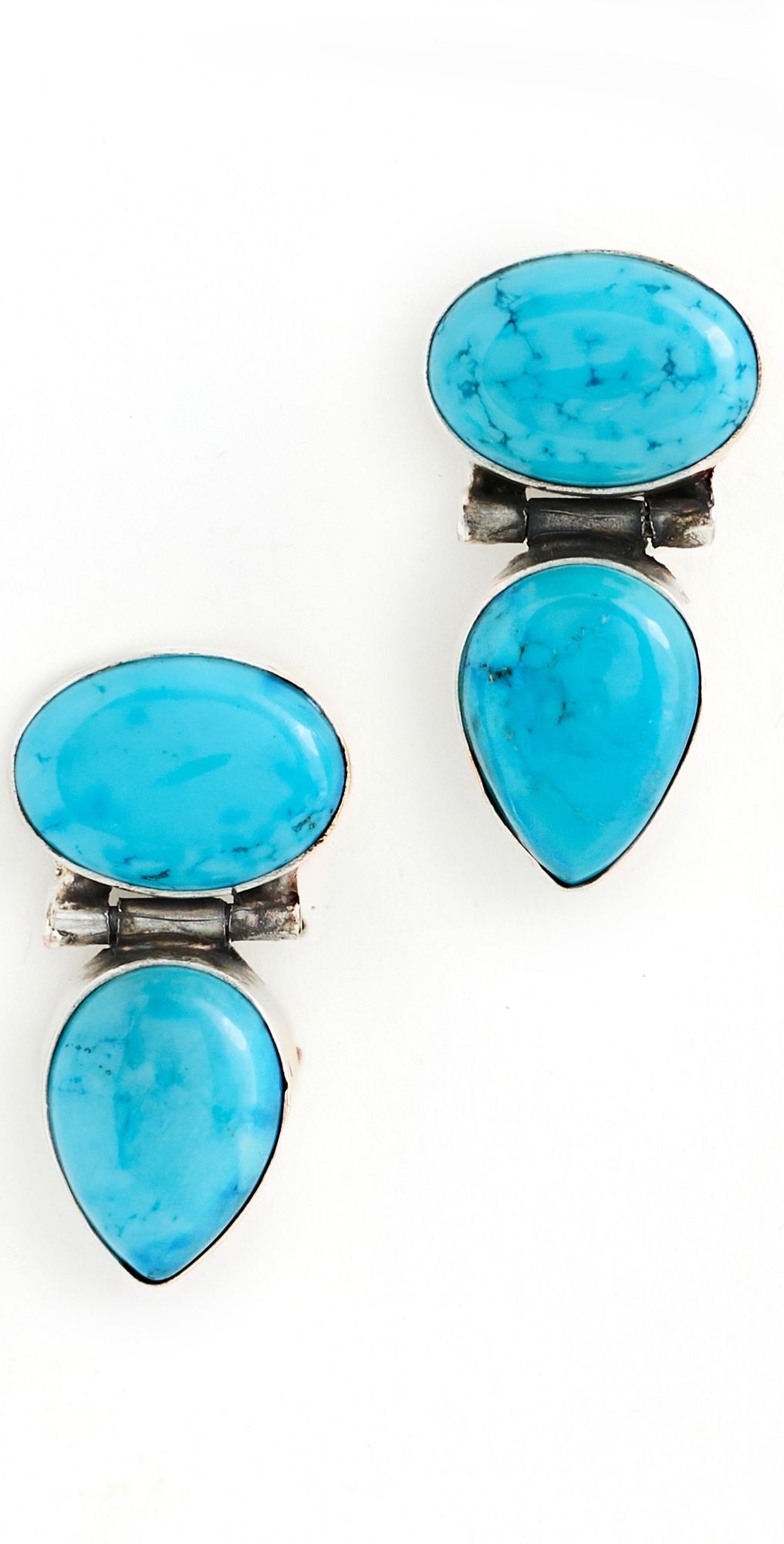 SHASHI Dallas Tear Drop Earrings Silver/Turquoise One Size