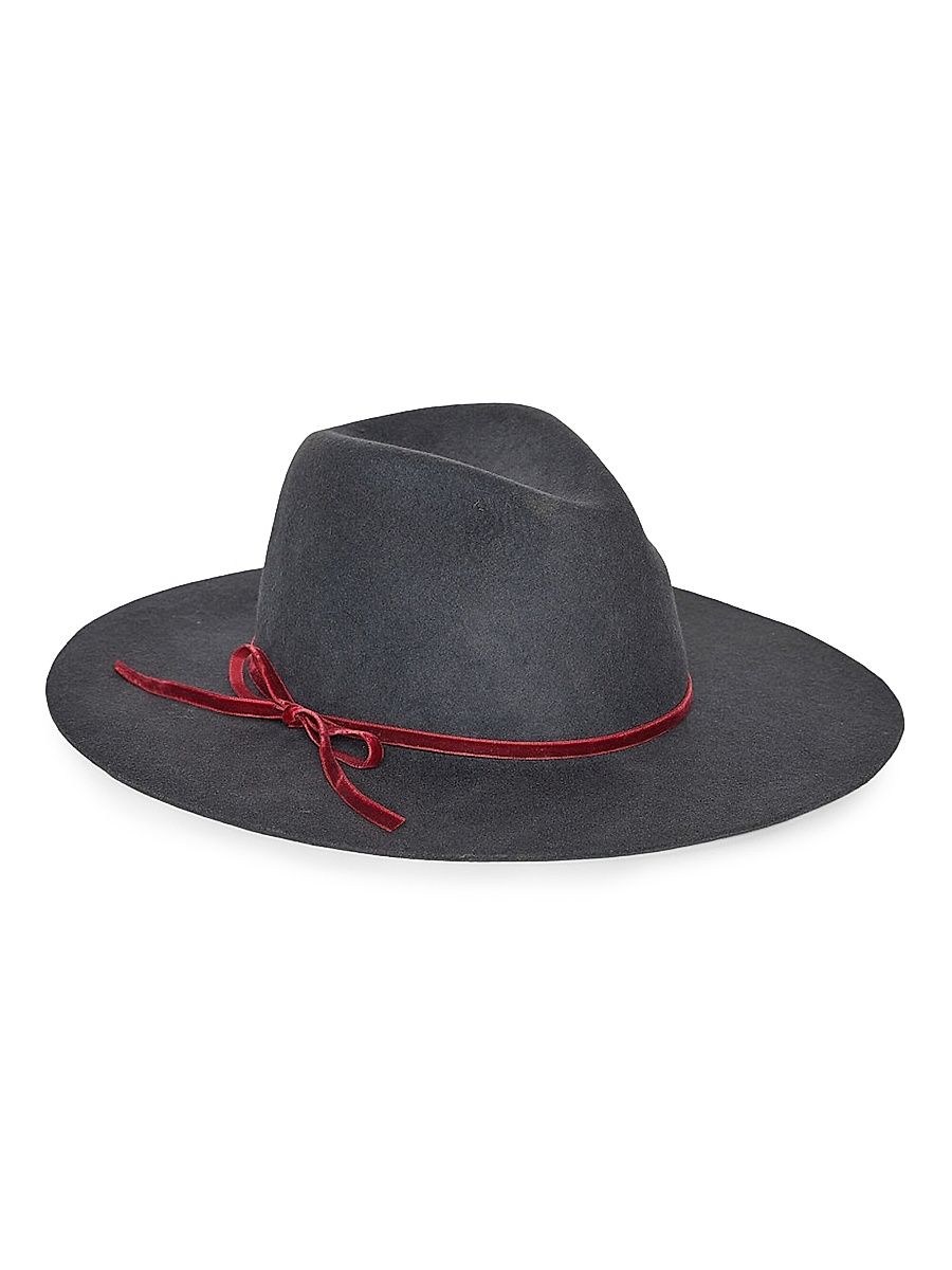 Women's Ruby Wool Fedora - Charcoal Burgundy