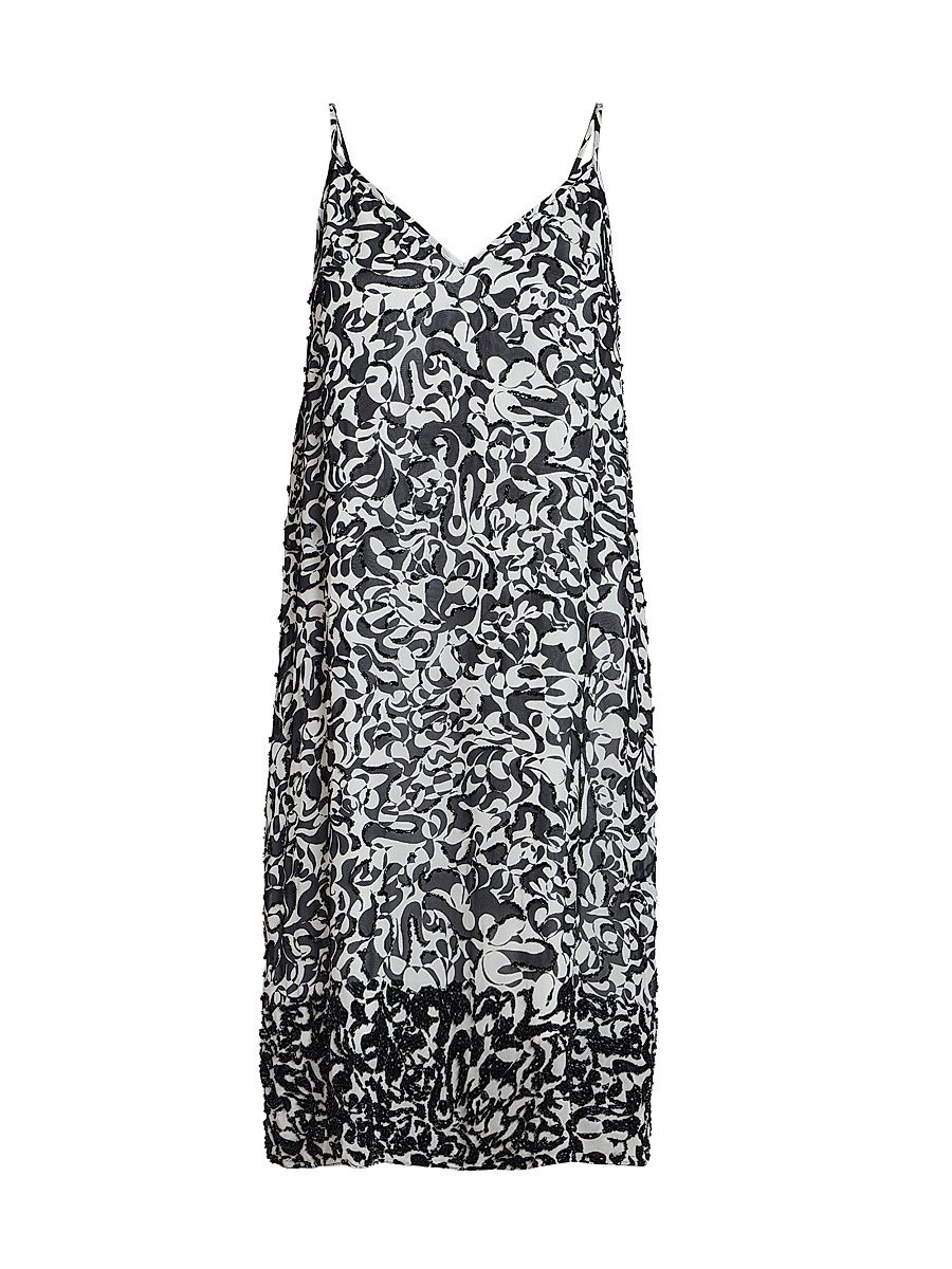 Women's Denya Embellished Abstract-Print Knee-Length Dress - Black - Size 8