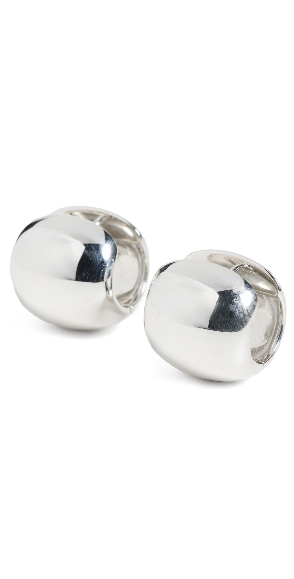 Annika Inez Large Cigar Band Hoops Silver One Size