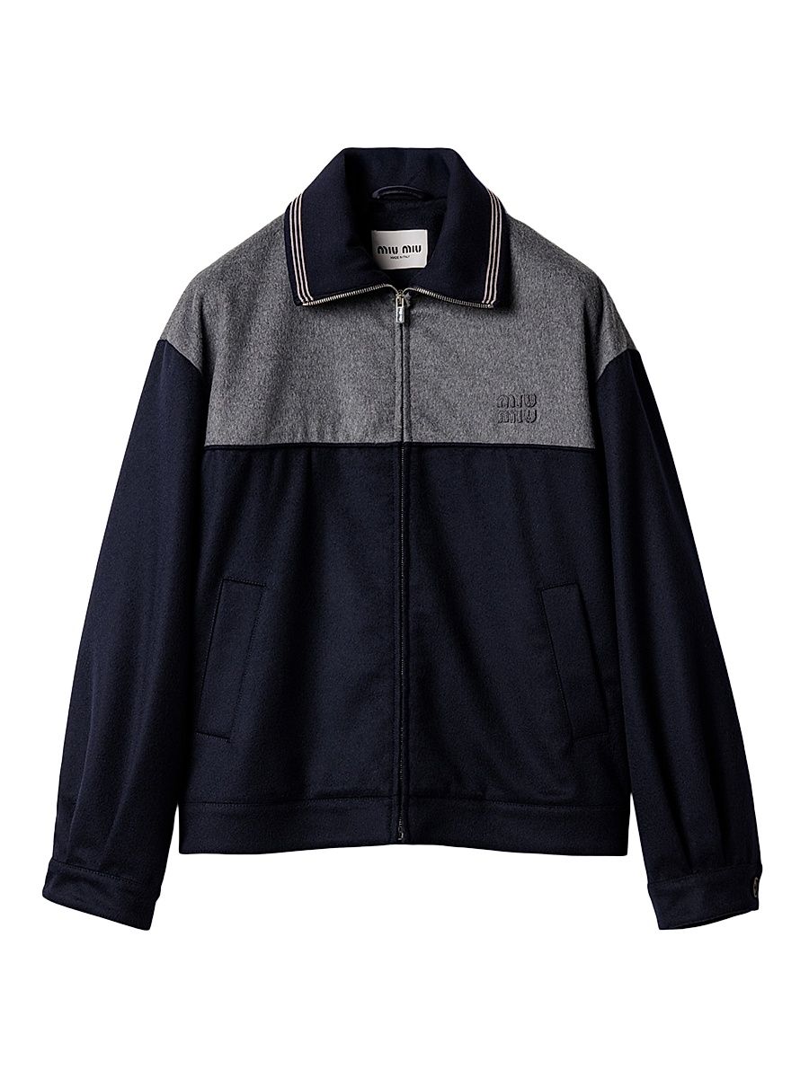 Women's Velour Blouson Zipper Jacket - Blue - Size 8