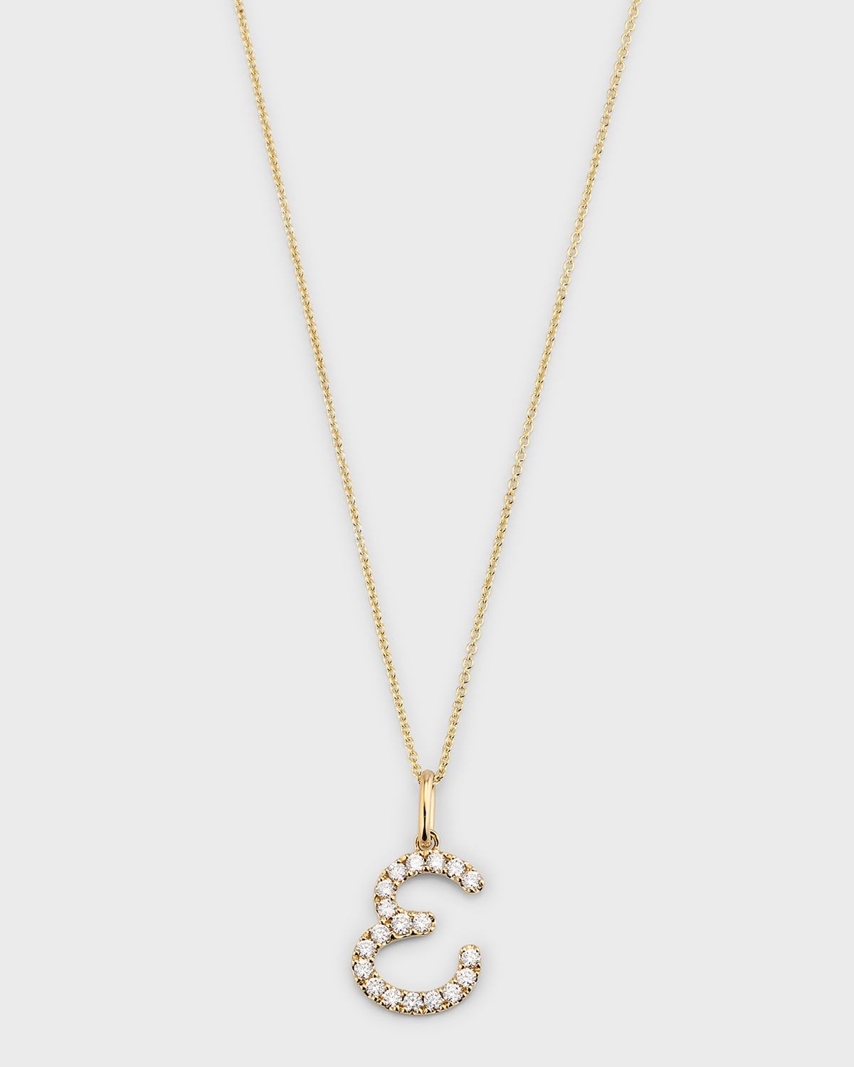 14k Diamond Pave Initial Necklace