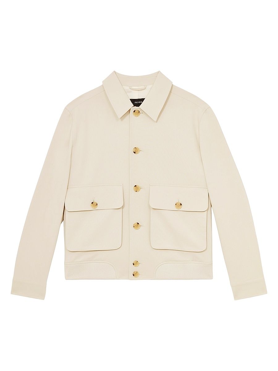 Men's Barry Short Jersey Jacket - Light Stone - Size Large